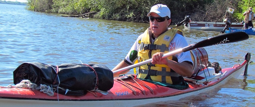 Man kayaking in Uruguay